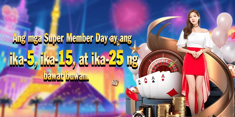 PH3658 member-day reference artwork with gold text and casino imagery